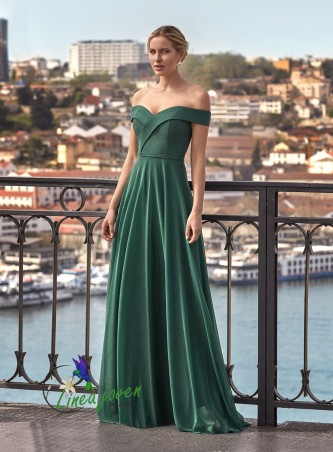 Vestido escote bardot y...