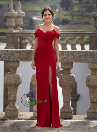 Vestido largo escote corazón