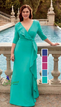 Vestido de crepé con escote...