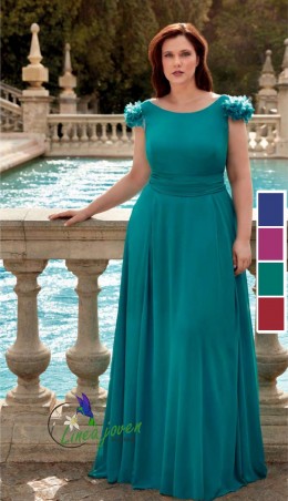 Vestido largo de gasa con...