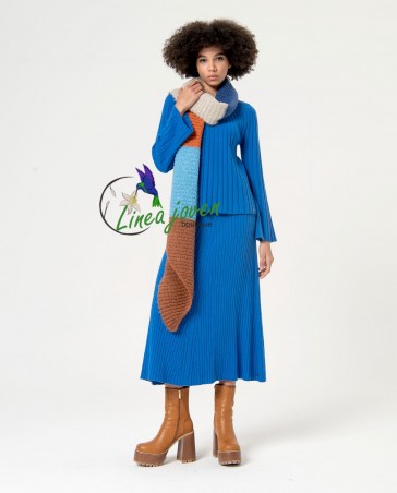 Jersey de canalé evasé liso...