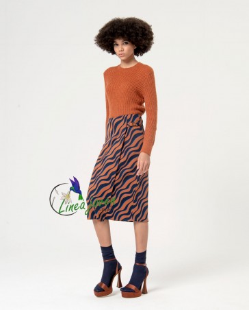 Falda jacquard cruzada Marrón