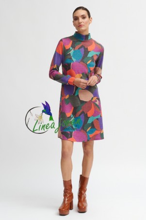 Vestido corto multicolor de...