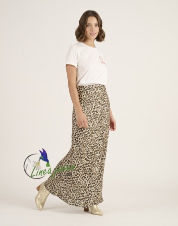 Falda larga animal print...