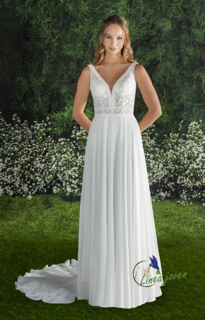 Vestido de novia con encaje...