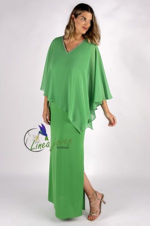 Vestido de fiesta verde con...