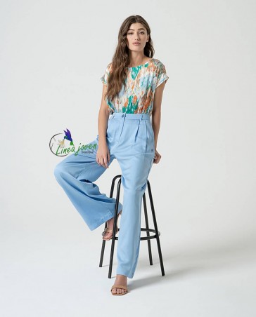 Camiseta satinada estampada...