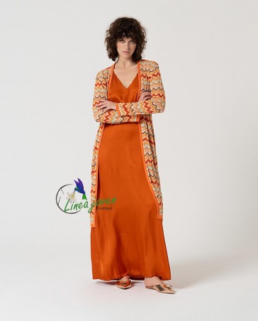 Cárdigan largo tricot Naranja
