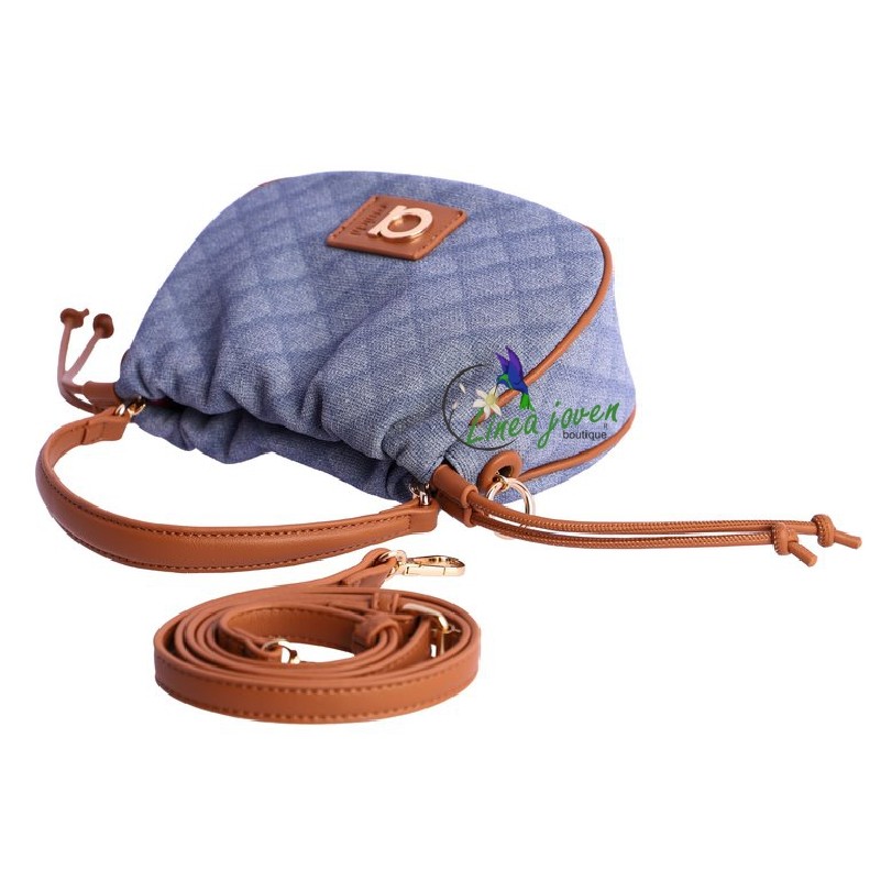 Bolso de mano azul jeans con bandolera