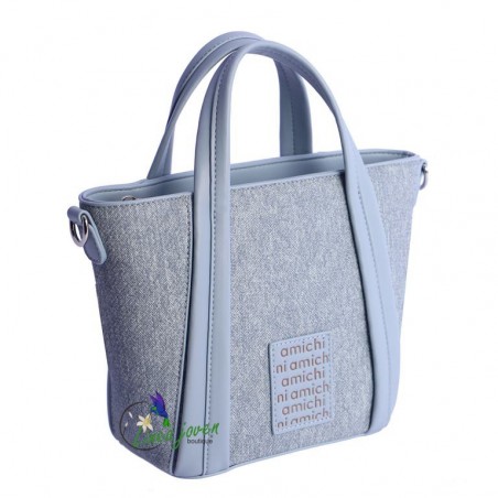 Bolso de mano azul rafia y...