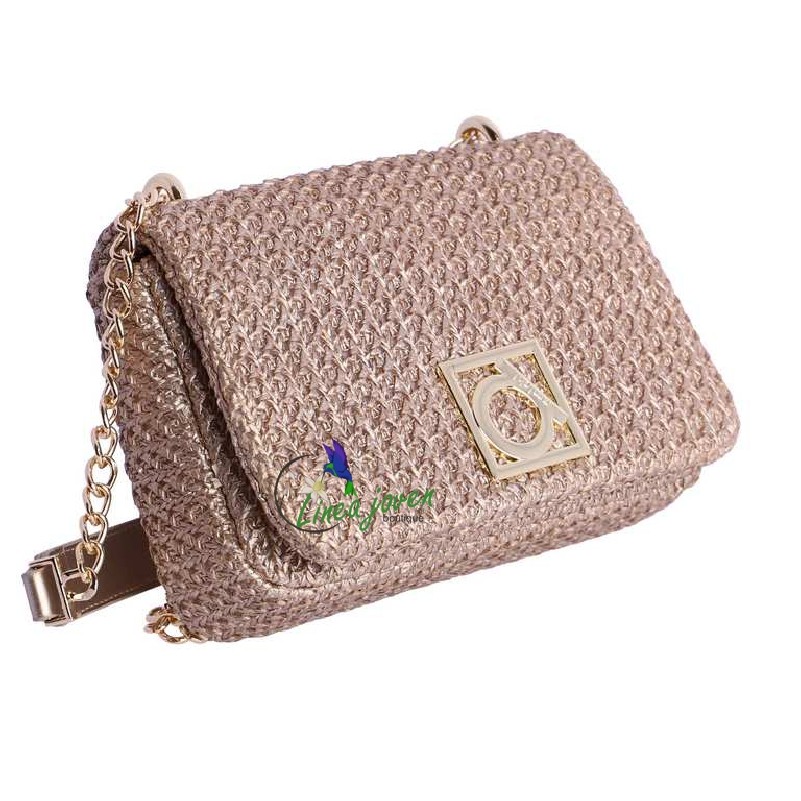 Bolso de mano y cruzado plateado con...