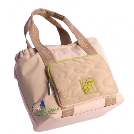 Bolso de mano beige nylon...