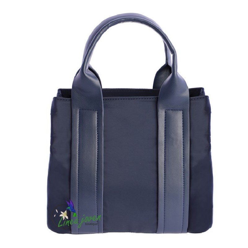 Bolso de mano azul marino nylon piel...