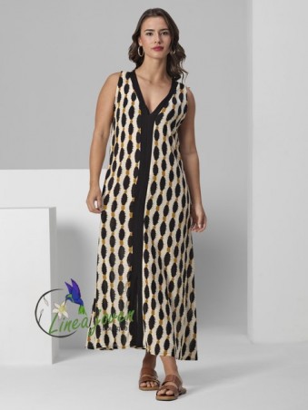 Vestido largo crudo línea...