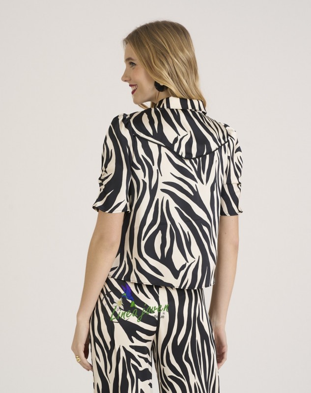 Camisa cebra Negro