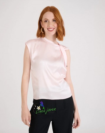 Camisa manga anudada Rosa