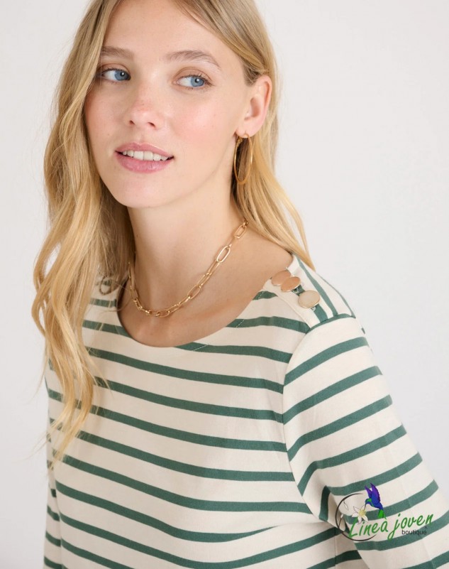 Camiseta marinera rayas Verde