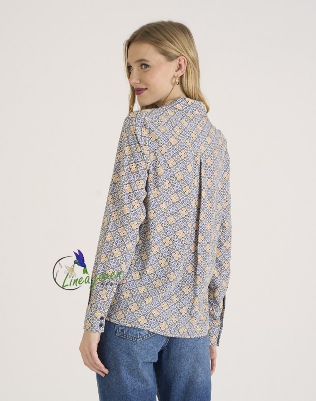 Camisa estampado geométrico Amarillo