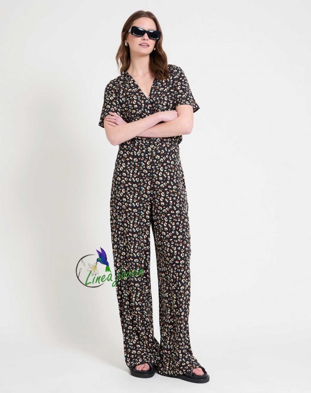 Pantalones print Negro