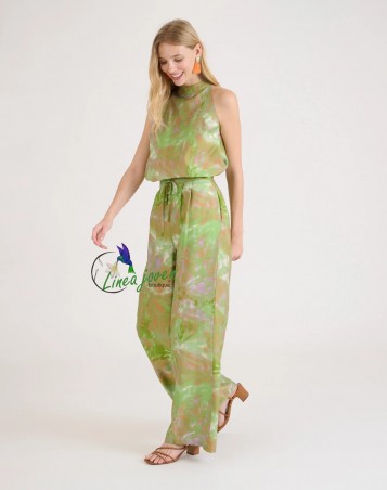 Top sin mangas estampado Verde