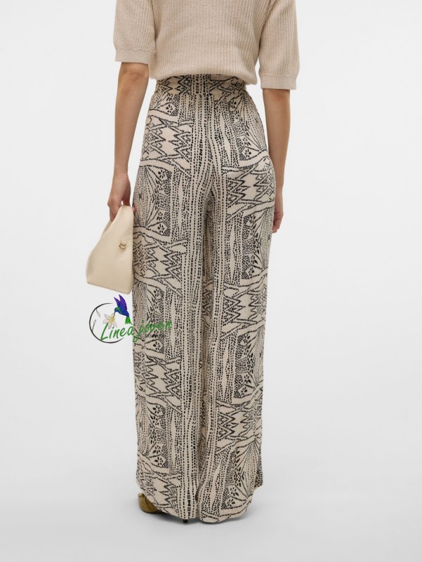 Pantalones Gris tiro alto estampados
