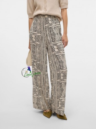 Pantalones Gris tiro alto...