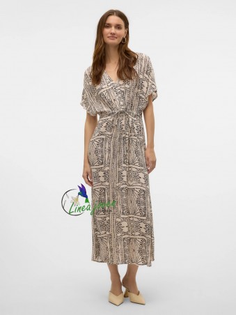 Vestido largo estampado Gris