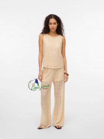 Pantalón Beige tiro medio