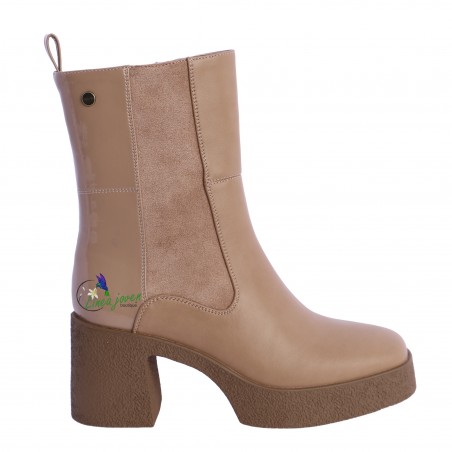 Botines Beige mujer piel...