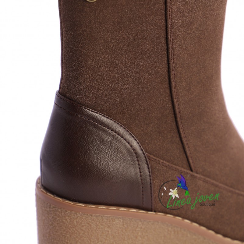 Botines marrones mujer antelina