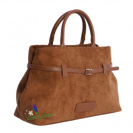 Bolso Marrón antelina correa
