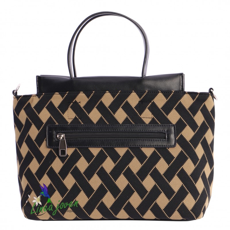 Bolso Marrón Negro piel sintética y...