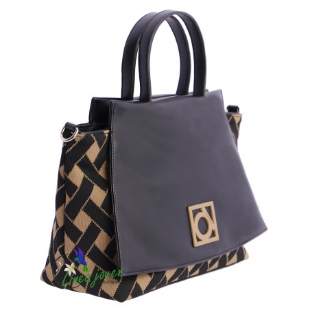 Bolso Marrón Negro piel...