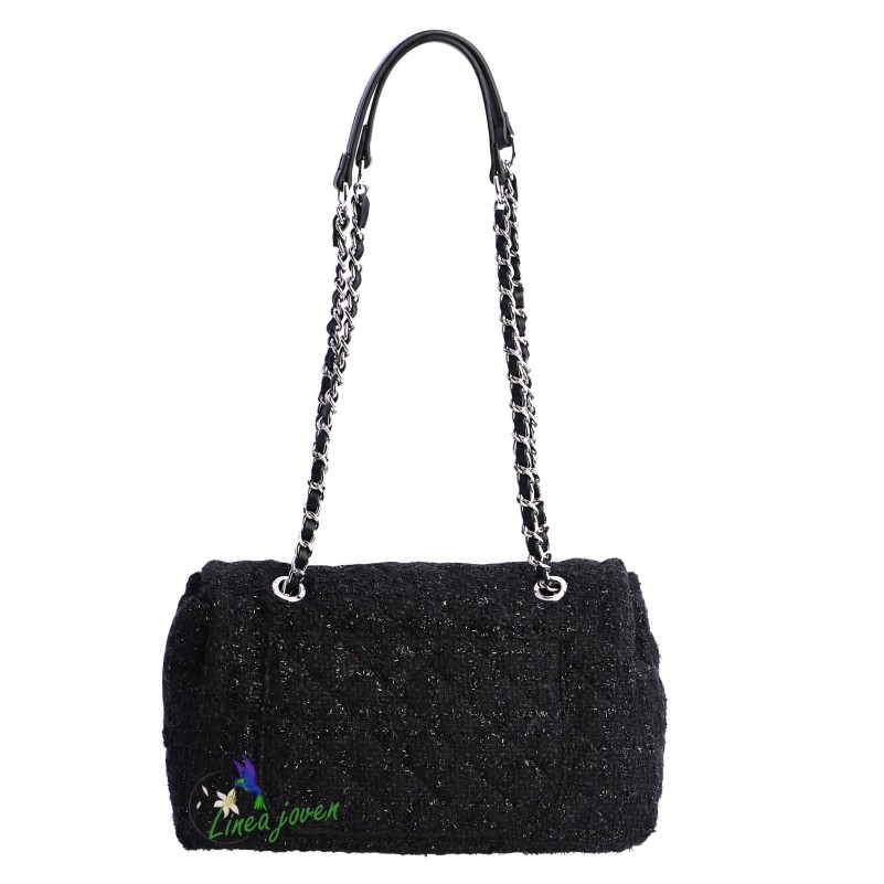 Bolso Negro tejido tweed