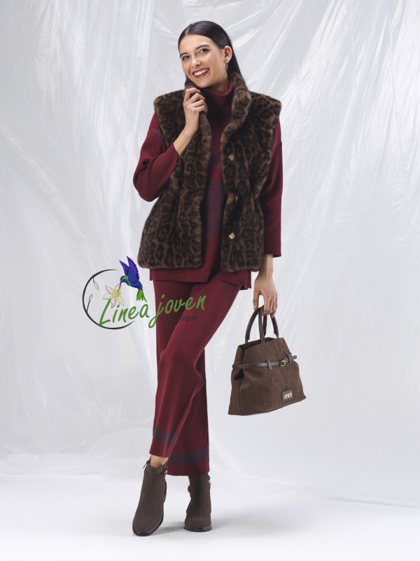 Chaleco pelo animal print