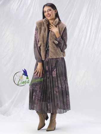 Chaleco camel pelo corto