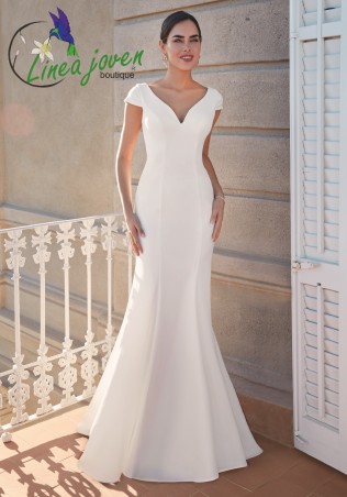 Vestido de novia cola corte...