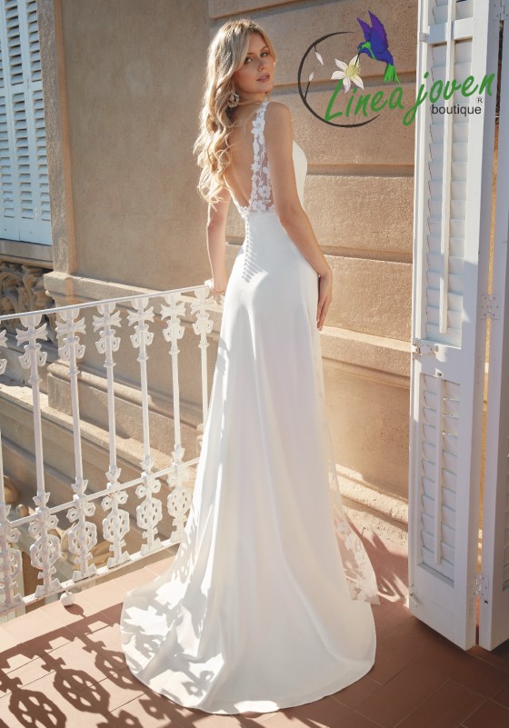Vestido de novia cola corte espalda...