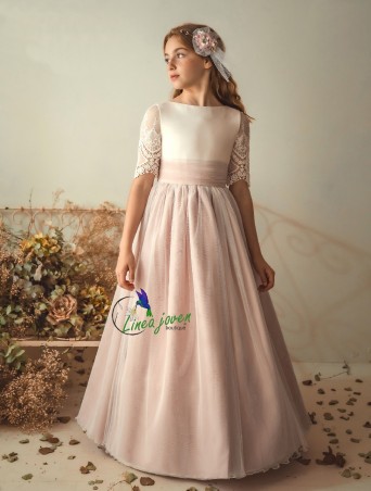 Vestido de comunión rosa...