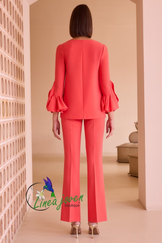 Conjunto de fiesta rojo mangas con...