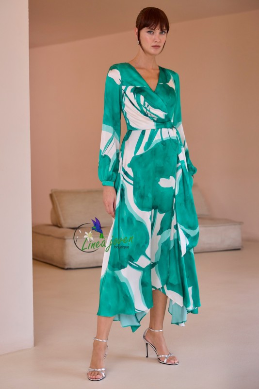 Vestido de fiesta verde turquesa...