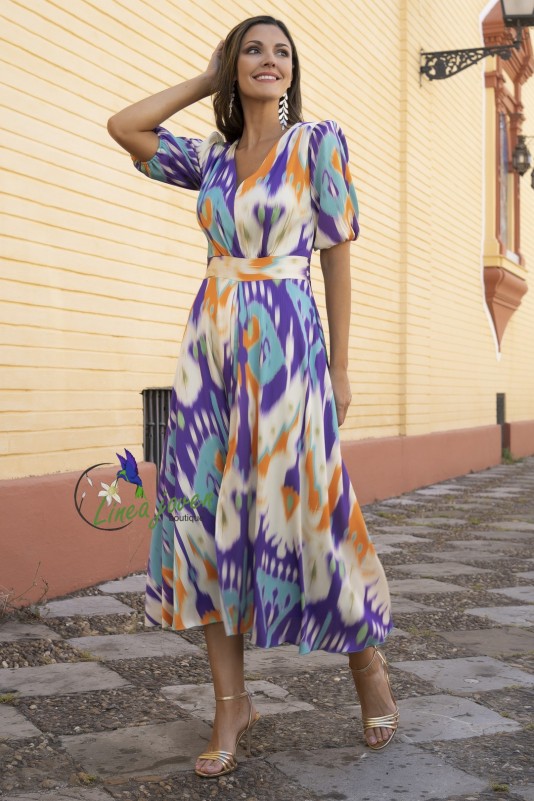 Vestido de fiesta ikat boho falda...