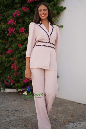 Traje de fiesta sastre rosa...